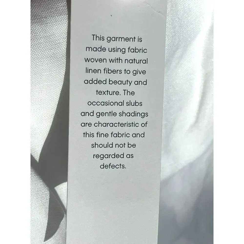 Calvin Klein Linen Tapered Ankle Dress Pants | Women Plus 20W, White NEW $109 - Picture 8 of 15